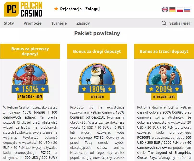 Pelican Casino Bonus Codes